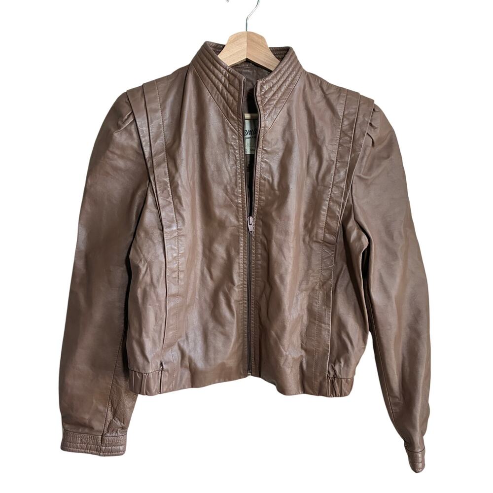 Berman's the leather experts made in korea bomber‎ jacket full zip women's 12